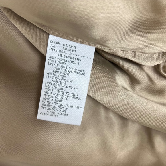 Escada Sport Brown Tan Tweed Jacket Wool Silk Blend Elbow Patches Size 38 - Picture 12 of 12